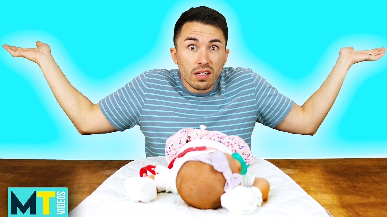 Men Try Taking Care of a Newborn Baby