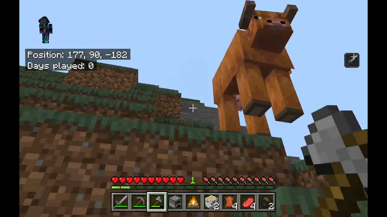 playing some old minecraft survival