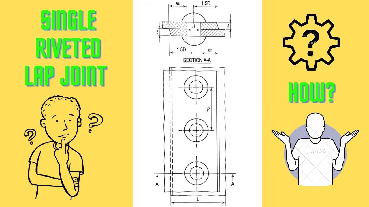 Single Riveted Lap Joint ll Engineering Drawing ll Machine Drawing #drawing #engineering