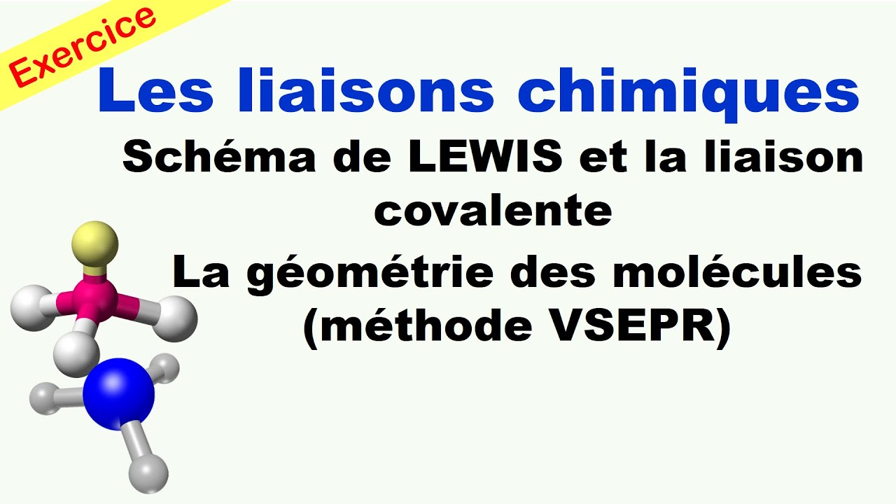 Exercice corrigé : Les liaisons chimique, schéma de lewis et géométrie des molécules