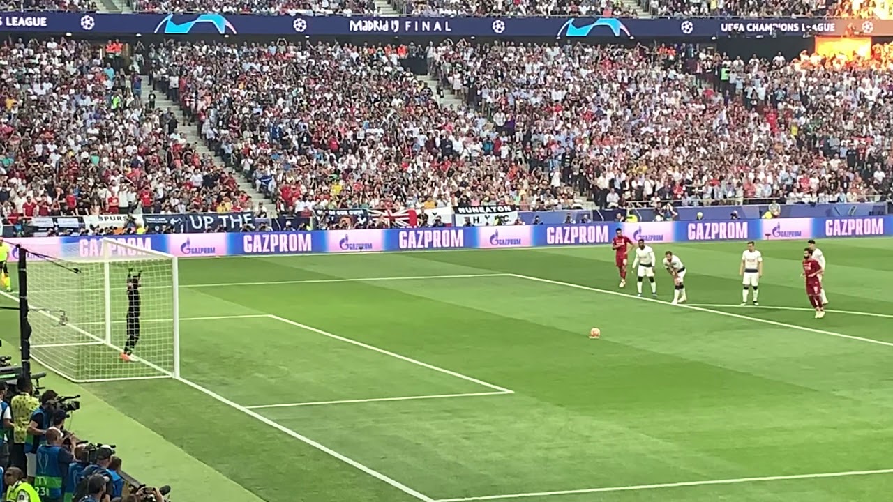 Ethan&rsquo;s reaction in stadium to Mo Salam&rsquo;s penalty champions League Final  v Spurs