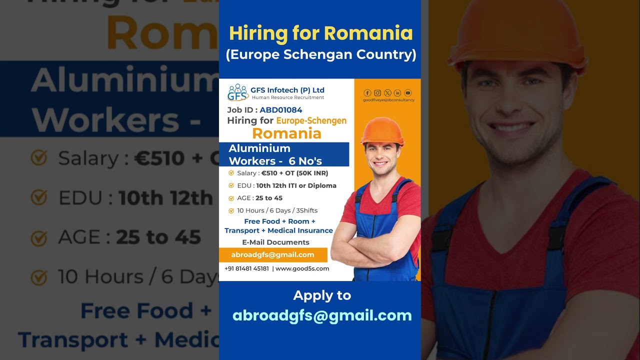 Hiring Aluminium workers for Europe Romania #job #europe #europejobs #abroadjobs