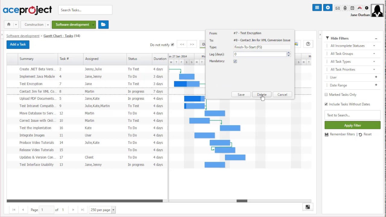 Delete a Task Dependency (Quick Tip Video)