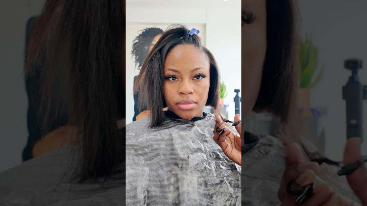 Relaxer + Hair Cut 💇🏽&zwj;♀️ | Maintaining Healthy Relaxed Hair #relaxedhair #relaxedhaircare #salon