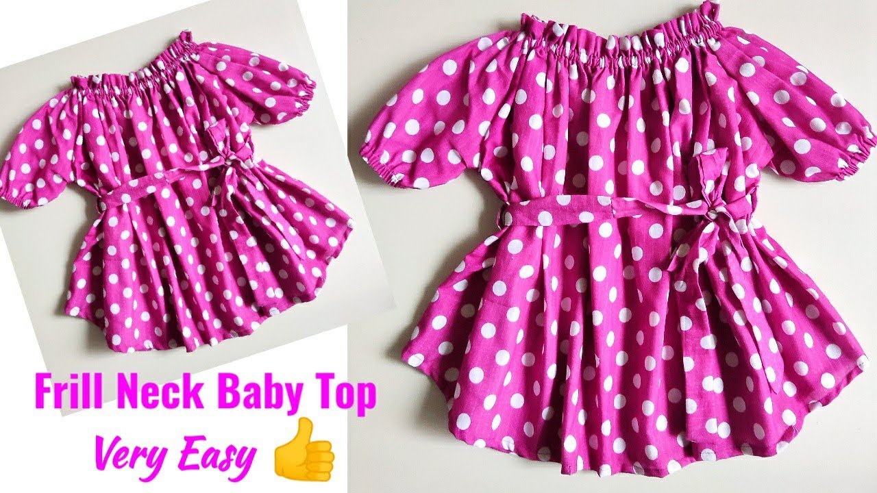 Frill Neck Baby Top Cutting and Stitching