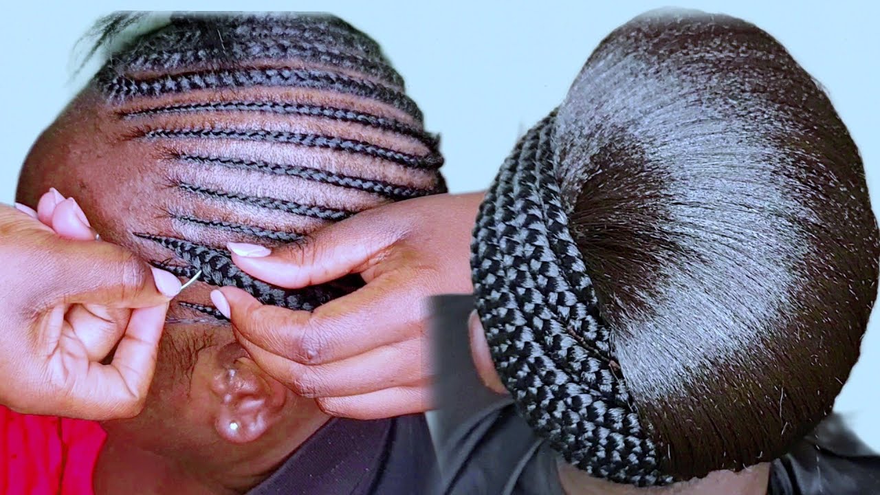 Side cornrows weave-on strands  with fringe Bob weave/ Bandika weaving cornrows