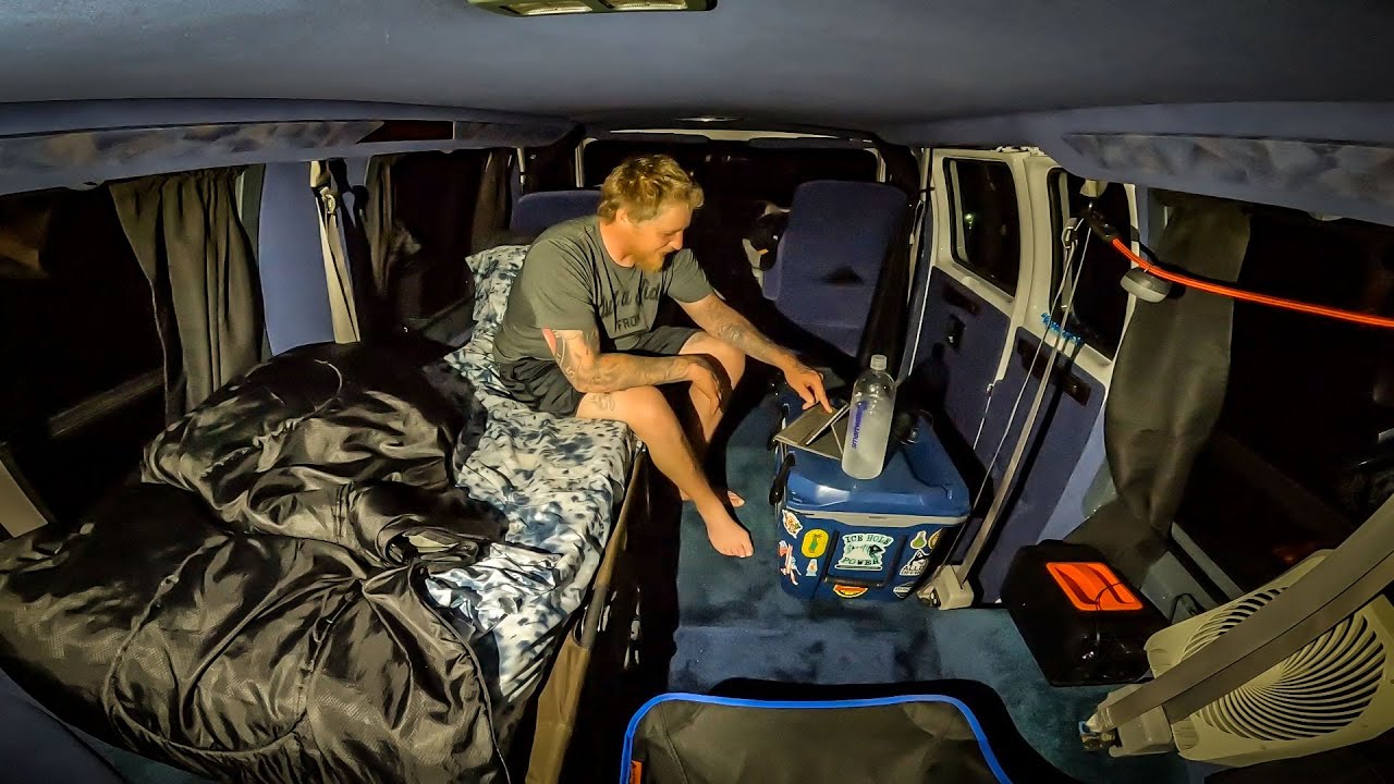 Solo Van Camping On A Warm Summer Night
