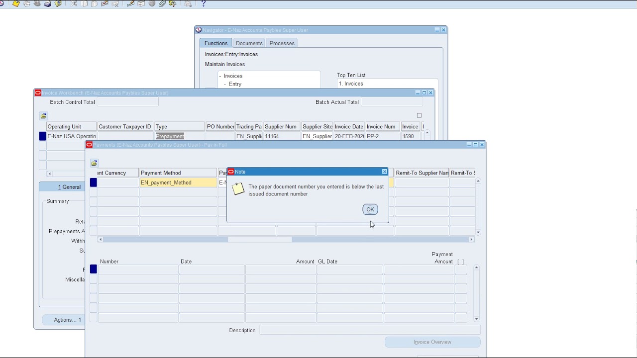Prepayment Process -Oracle ERP Payable R12