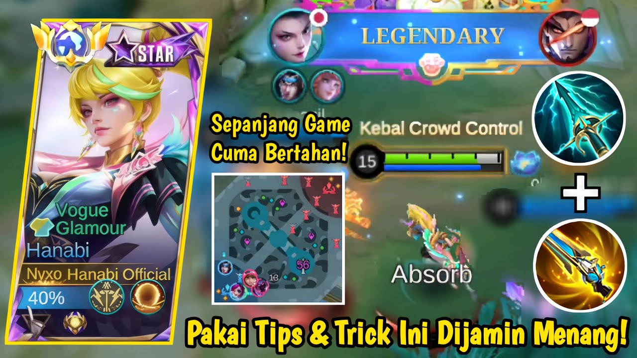 TPIS & TRICK MAIN HANABI MEMBALIKIN KEADAAN KETIKA TIM KALAH! HANABI BEST BUILD TERSAKIT - MLBB