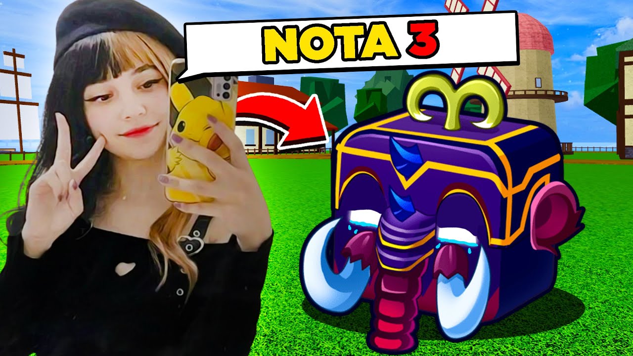 MINHA NAMORADA DEU NOTAS PRAS FRUTAS DO BLOX FRUITS!