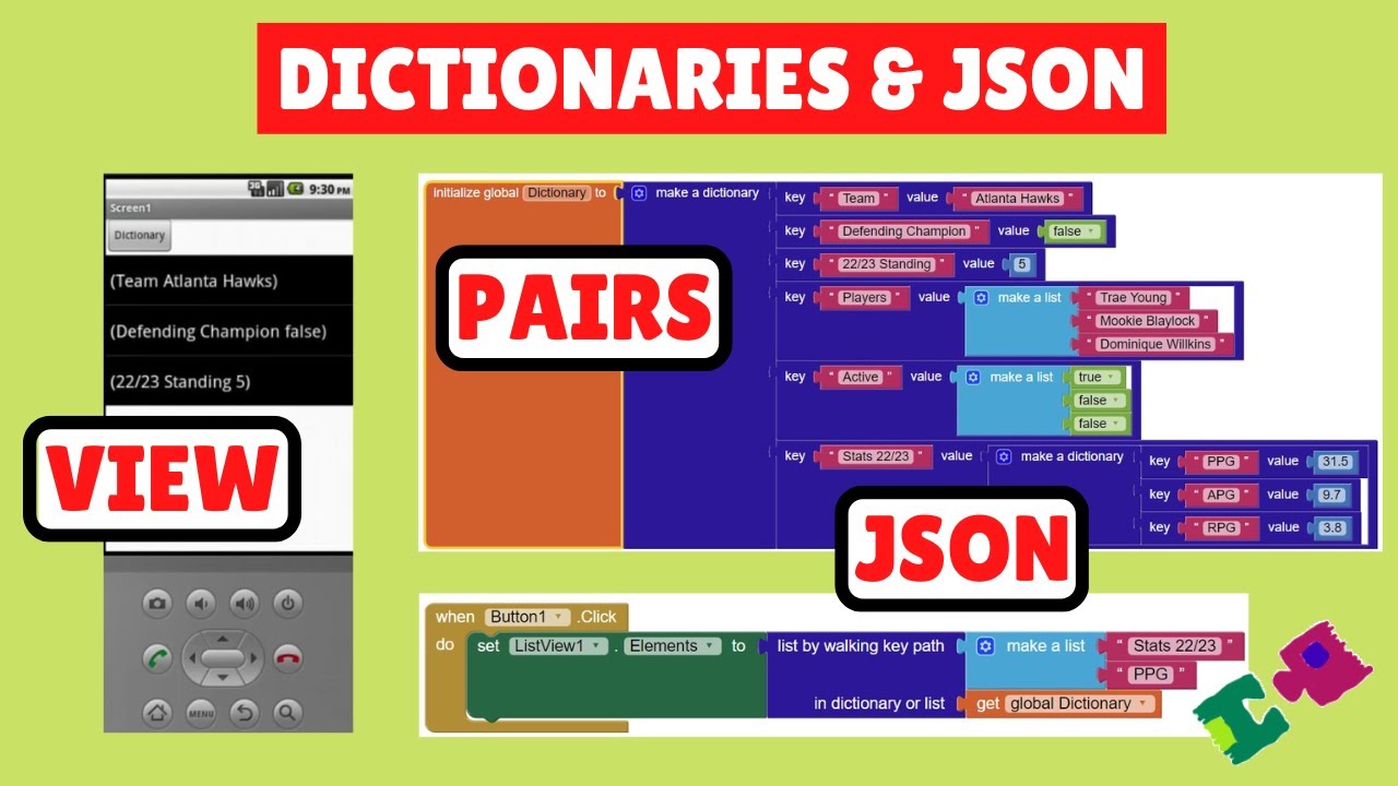 MIT App Inventor 2: Dictionaries and JSON
