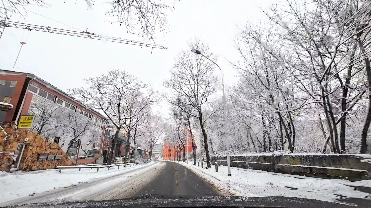 Beautiful Relaxing Snow Drive in Wonderful Science City of Germany 🇩🇪 Darmstadt P2/3 #viral #4k