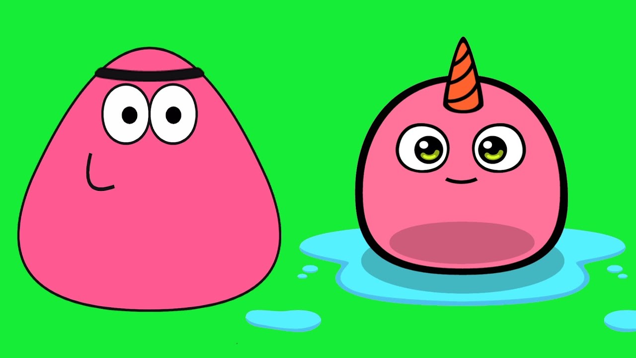 Pou y my boo - Pou y boo rosas!. Mascotas de colores.