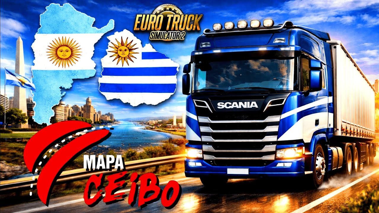 ETS2 Mapa Ceibo 1.57 | Mapa de Argentina y Uruguay | Rutas de Argentina y Uruguay
