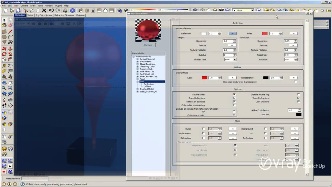 V-Ray for SketchUp - The Reflection Layer - tutorial