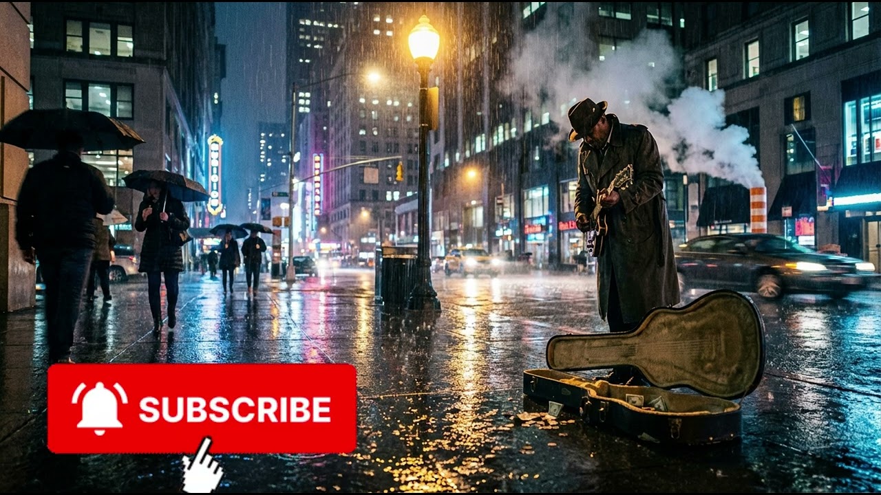 Rainy Night Jazz & Blues Music Relaxing Urban Street Ambience