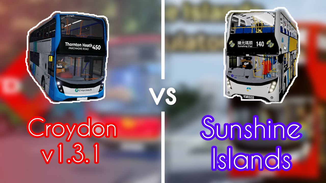 Roblox Croydon v1.3.1 vs Sunshine Islands Bus Simulator [ENVIRO 400/55H MMC TEST]