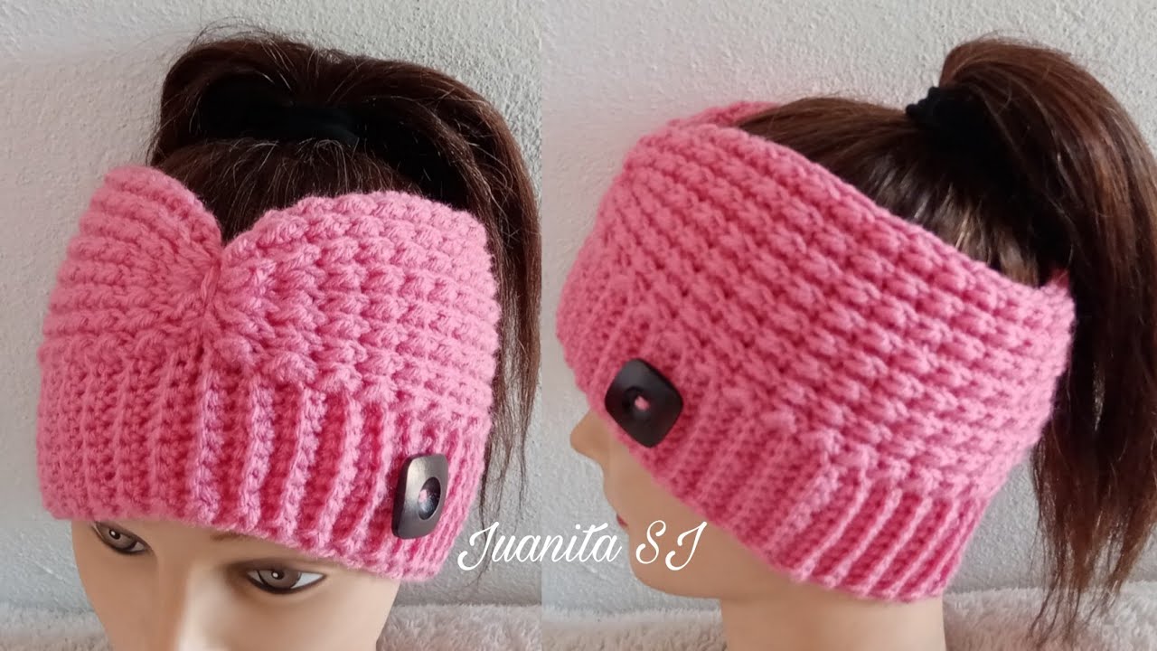 DIADEMA O GORRO COLETERO A CROCHET.