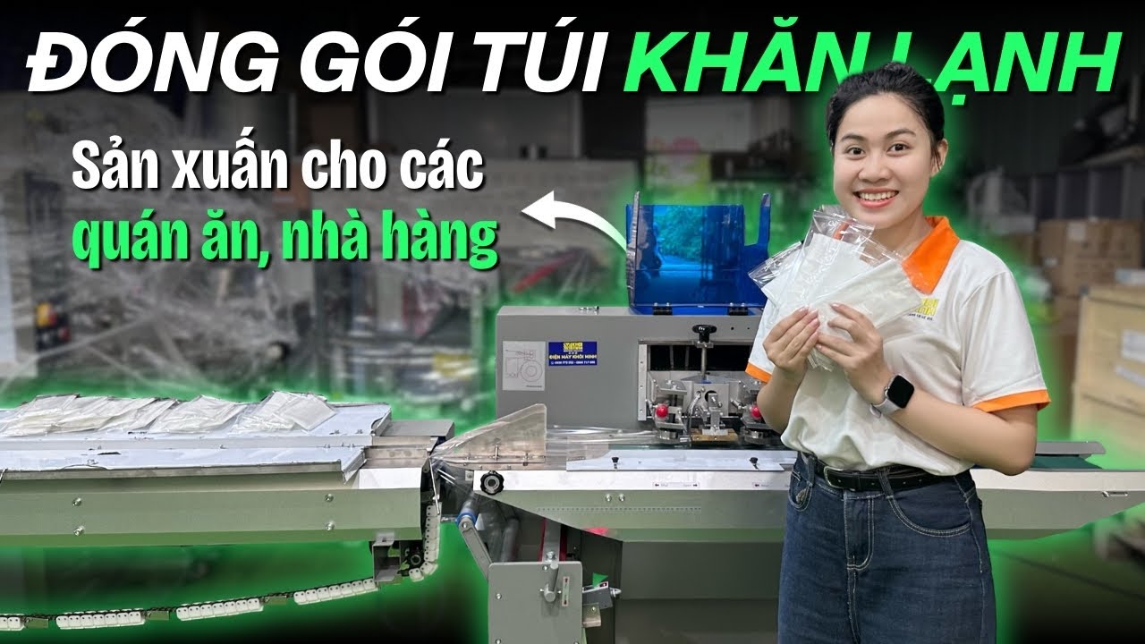 Cách gia công khăn lạnh cho quán ăn, nhà hàng bằng Máy đóng gói khăn lạnh tự động VNP-350X