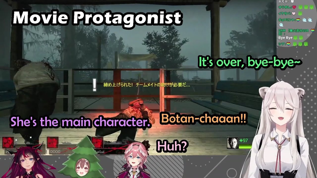 Botan Activating Her Main Protagonist Quirk When Playing Left 4 Dead 2 With IRyS, Korone and Lui-nee