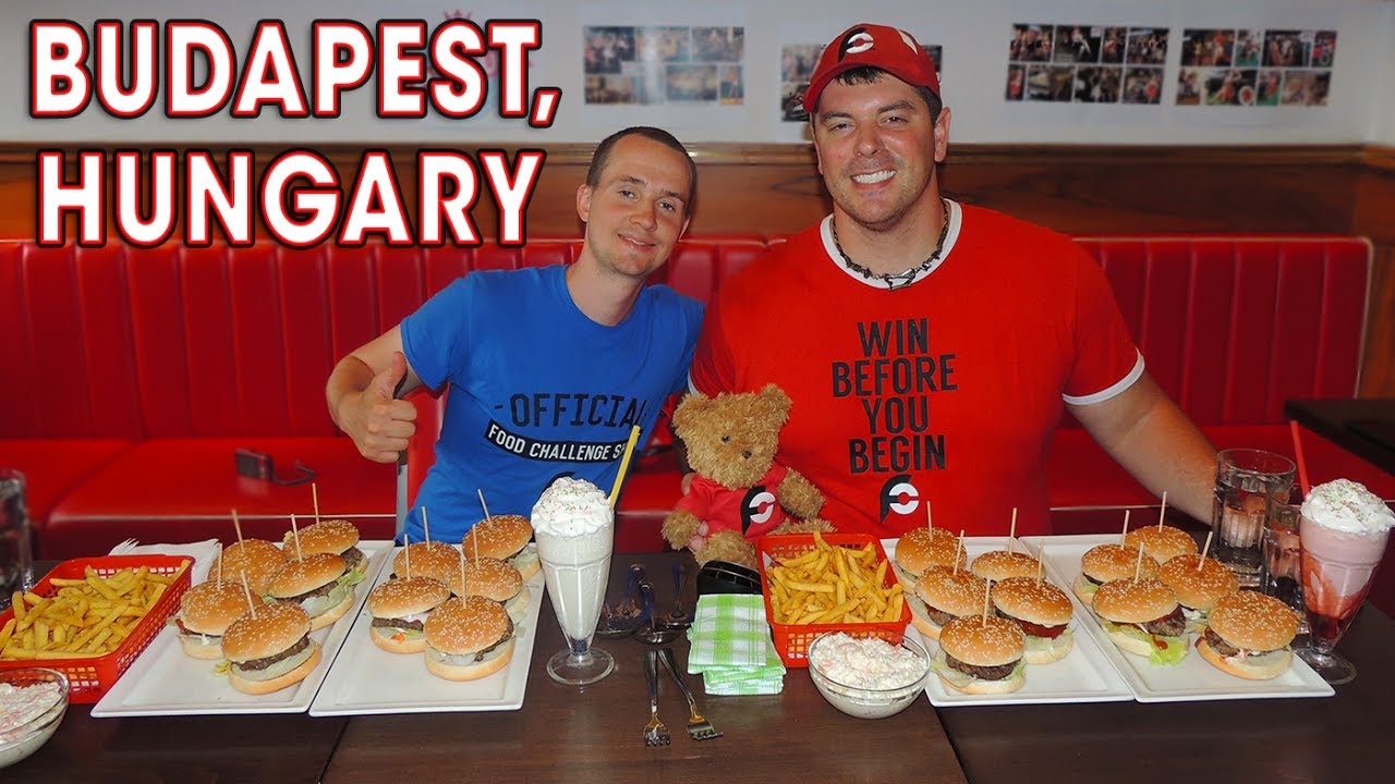 Hungarian MEGA BURGER CHALLENGE in Budapest, Hungary!!