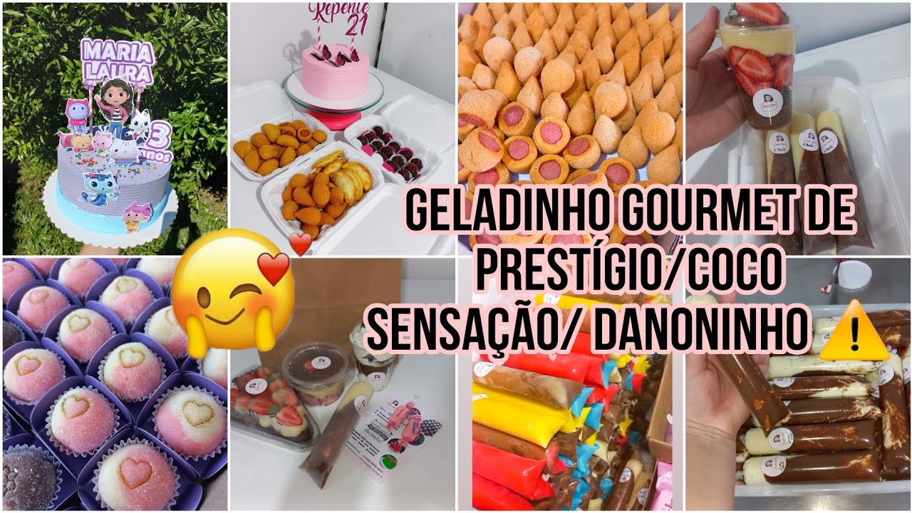 🛑Geladinho Gourmet Prestígio/coco/sensação/Danoninho+ bolos/ifood/vlog#confeitaria #geladinhogourmet