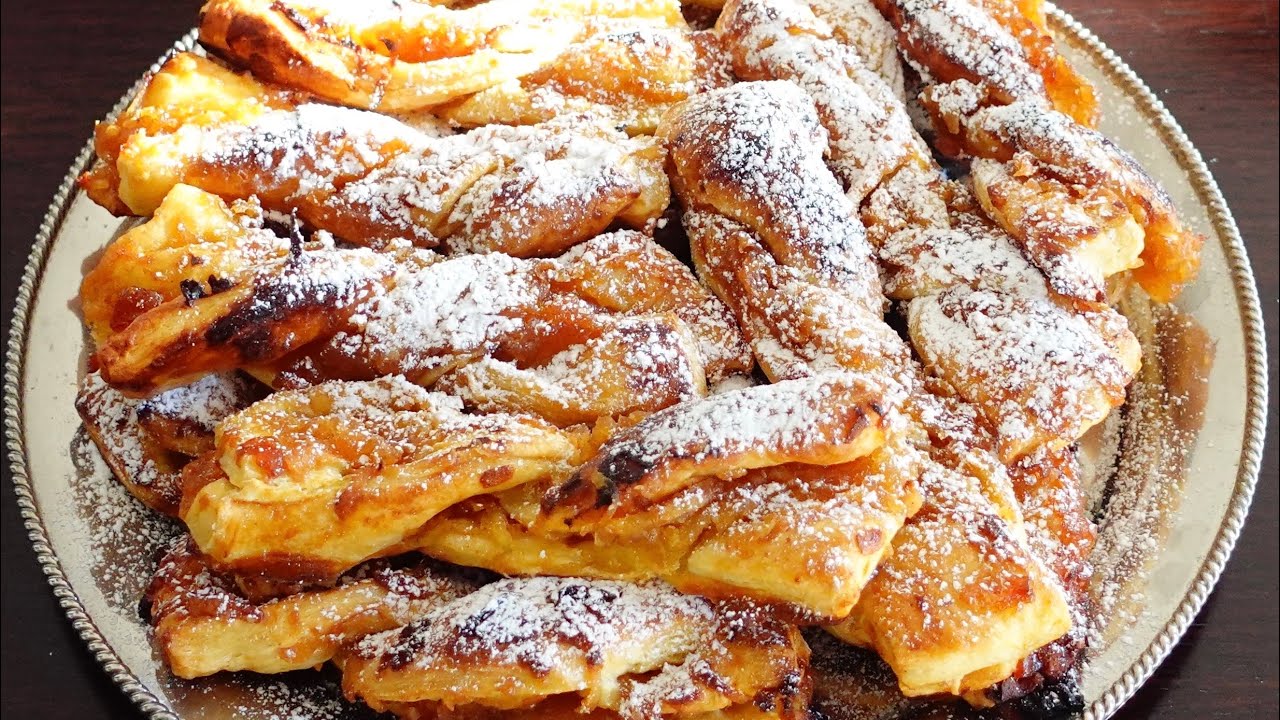 🍏 Простые яблочные пирожки из слоеного теста с корицей и джемом