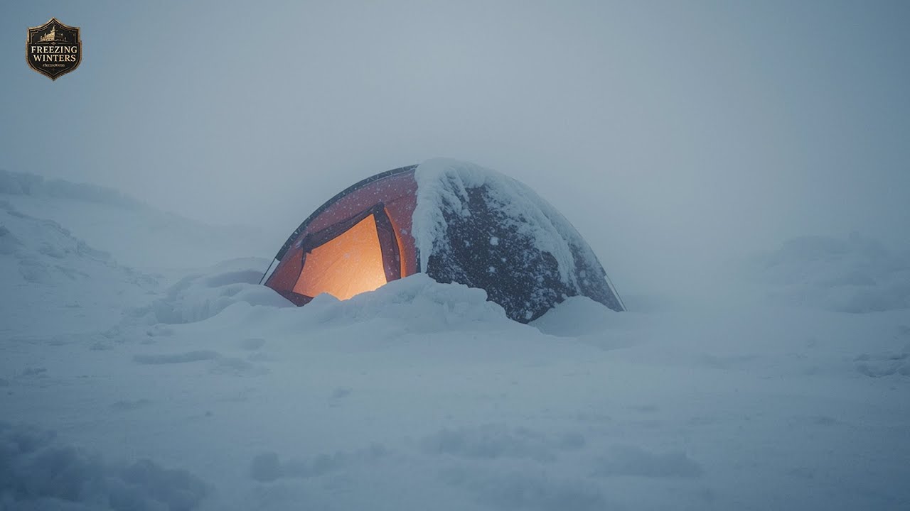 Sleeping Warm in a Frozen Blizzard ┇ Winter Camping Wind & Snow Sounds All Night