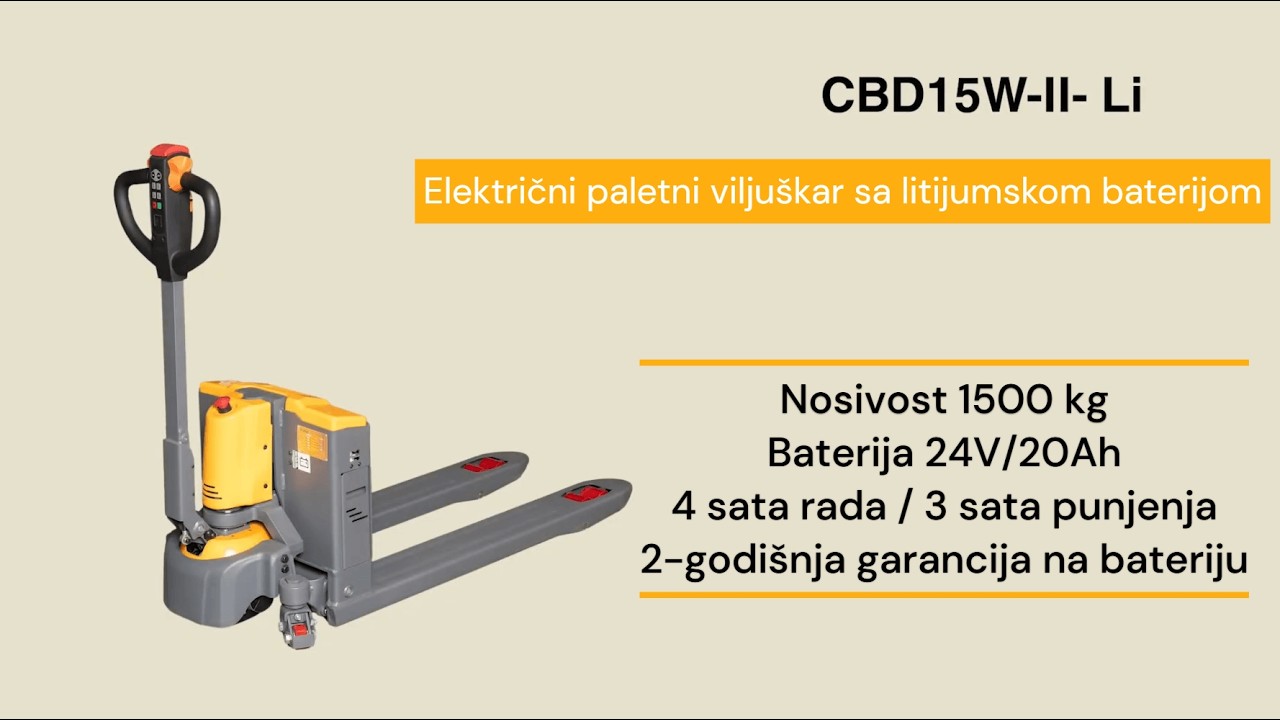 Atlas Lift CΒD15W II Li 1.5Τ - Električni paletni viljuškar (srb)