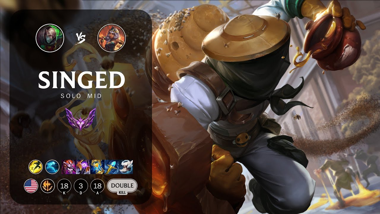 Singed Mid vs Qiyana - NA Master Patch 13.22