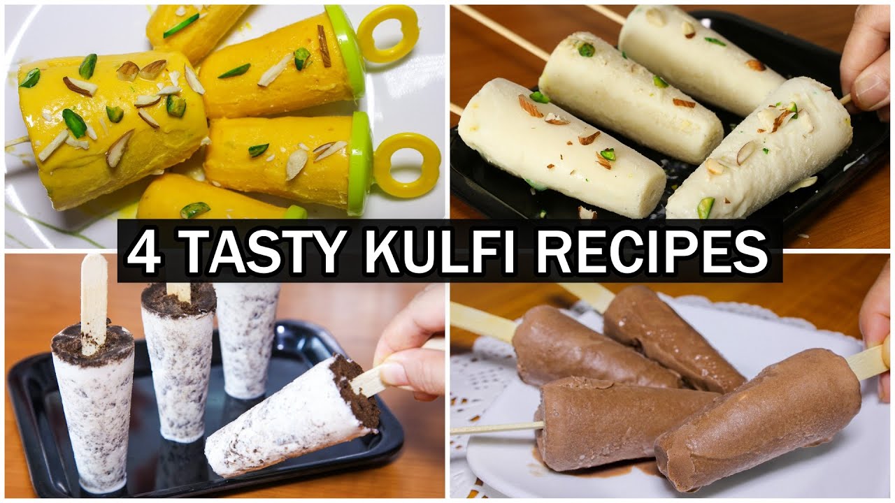 4 Instant Kulfi Recipes - Different Flavored Kulfi | Kanak's Kitchen