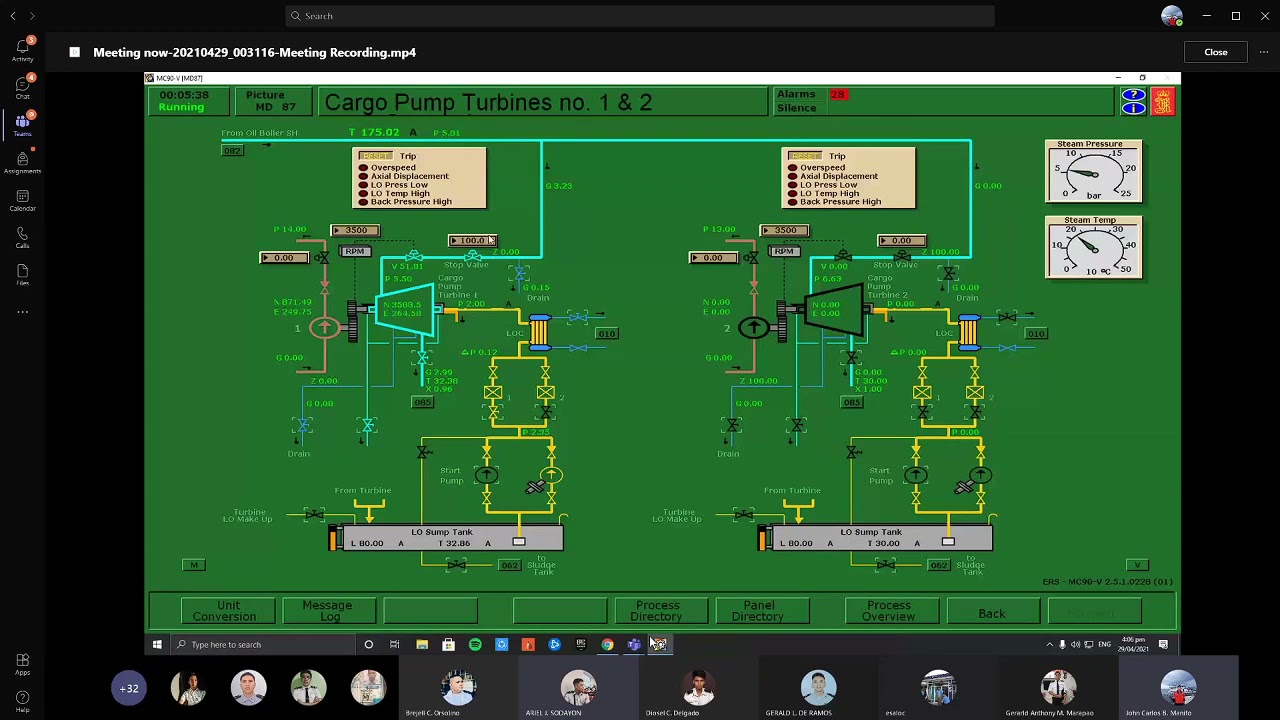CARGO PUMP TURBINE AND BALLAST WATER SYSTEM SIMULATION (GROUP 4)