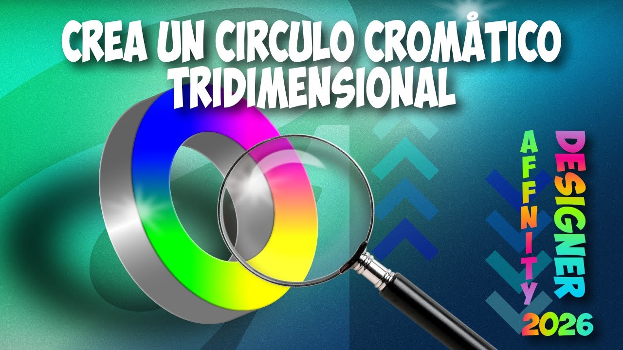 Crear círculo cromático tridimensional en Affinity by Canva.
