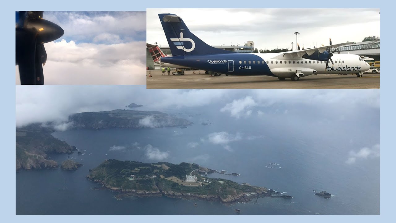 Blue Islands flight GR1343 Southampton to Guernsey with ATR 72-500 G-ISLM 24/07/2023