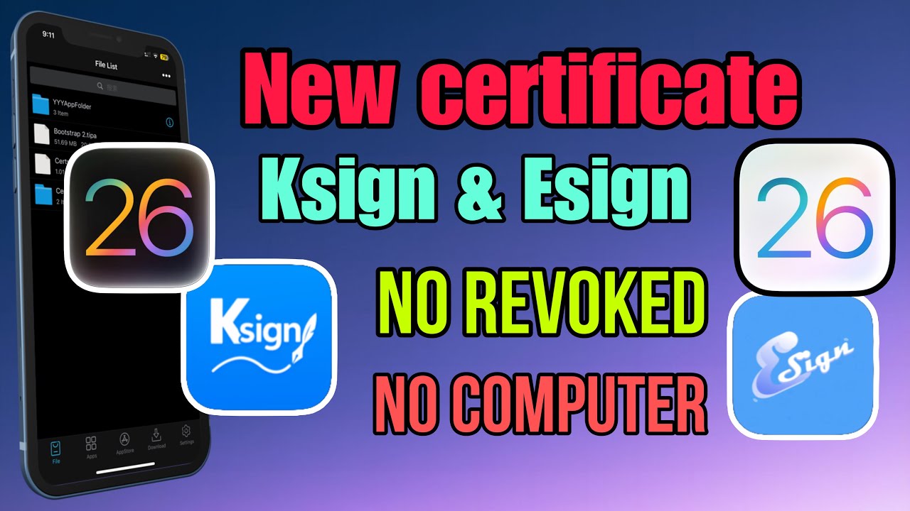 New cert Ksign&Esign on Khoindvn | Installed IPA files NO REVOKED/COMPUTER 