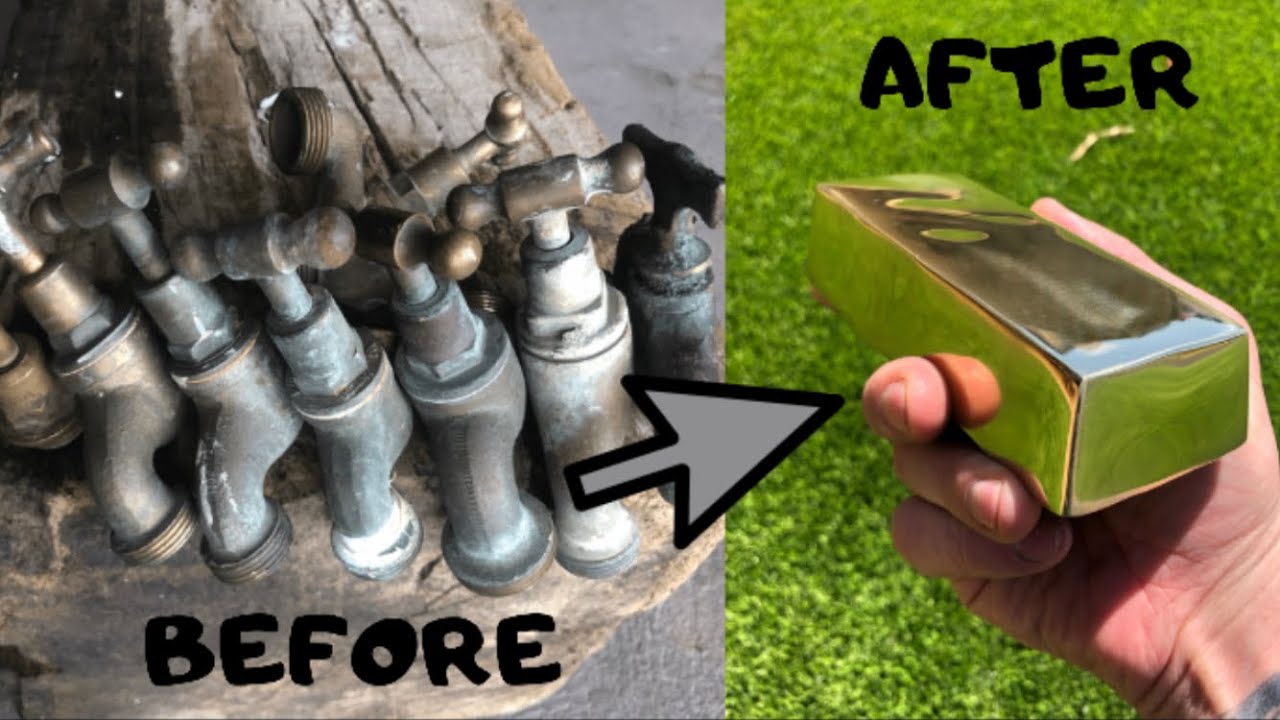 Perfect Mirrored Bar From Old Scrap Taps - Trash To Treasure - ASMR BRASS CASTING