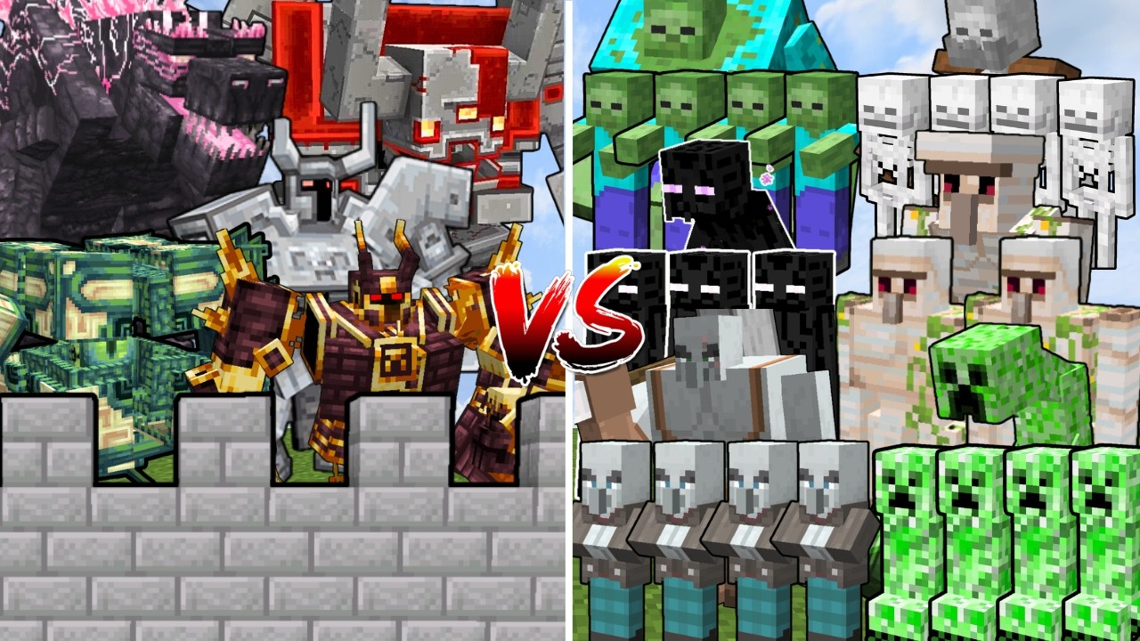 EVERY MOB ARMY vs CASTLE OF BOSSES | Minecraft Mob Battle