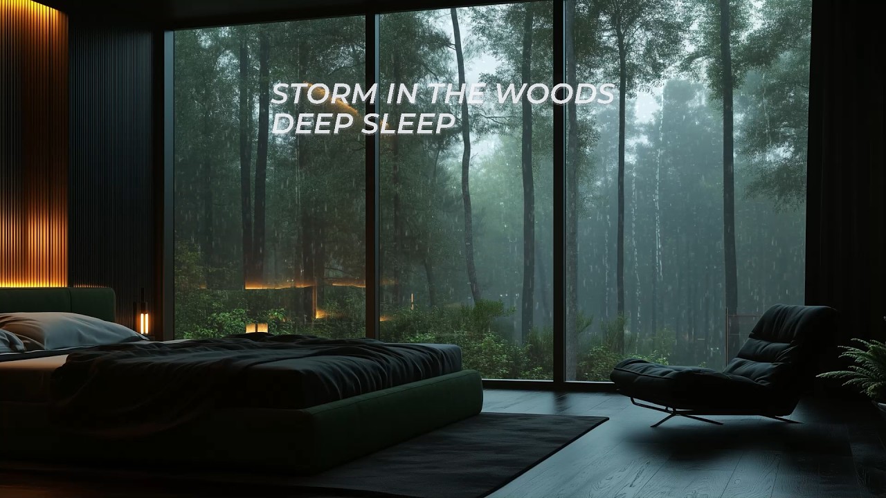 Storm Forest Sleep — 11 Hour Rain Room Shelter | Deep Thunder Night Ambience