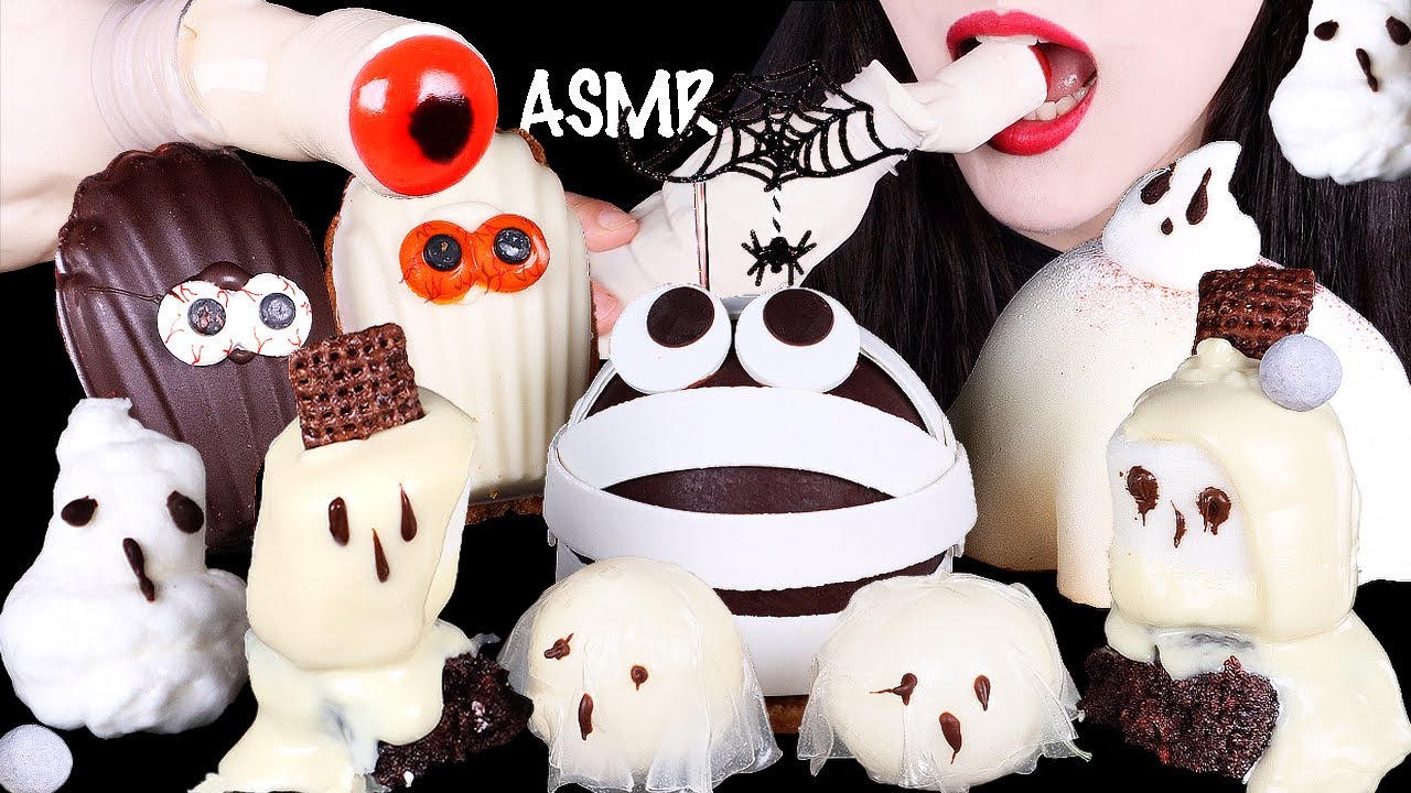 ASMR RECIPE HALLOWEEN CAKE, HONEY JELLY, FROZEN GUMMY JELLY, 얼린 눈알젤리 꿀젤리, 지구젤리 캐스퍼 만들기,첵스브라우니,할로윈 먹방