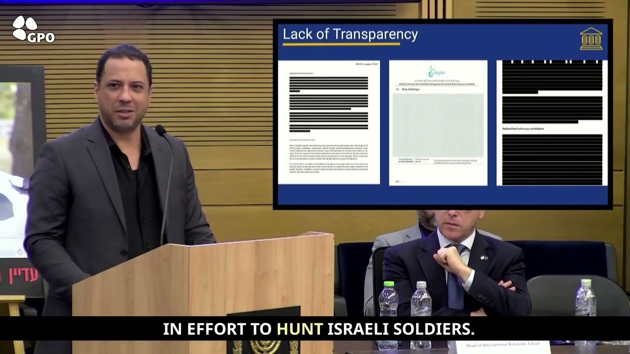 Itai Reuveni addressing MPs from around the world at Israel's Knesset