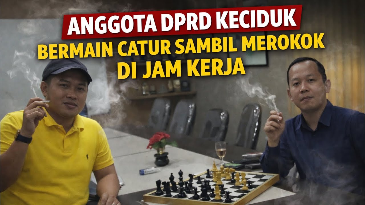 KDM CIDUK ANGGOTA DPRD, MAIN CATUR DAN MEROKOK DI JAM KERJA 