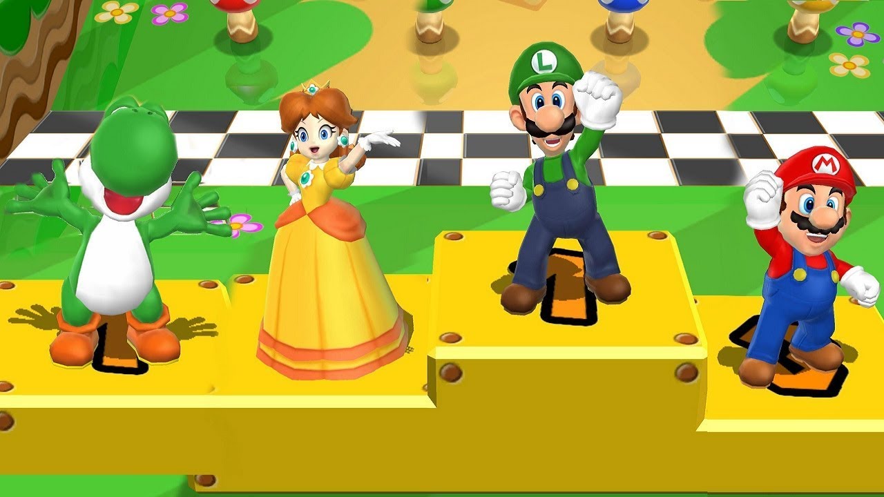Mario Party 9 Step It Up - Luigi vs Yoshi vs Mario vs Daisy Master Difficulty| Cartoons Mee