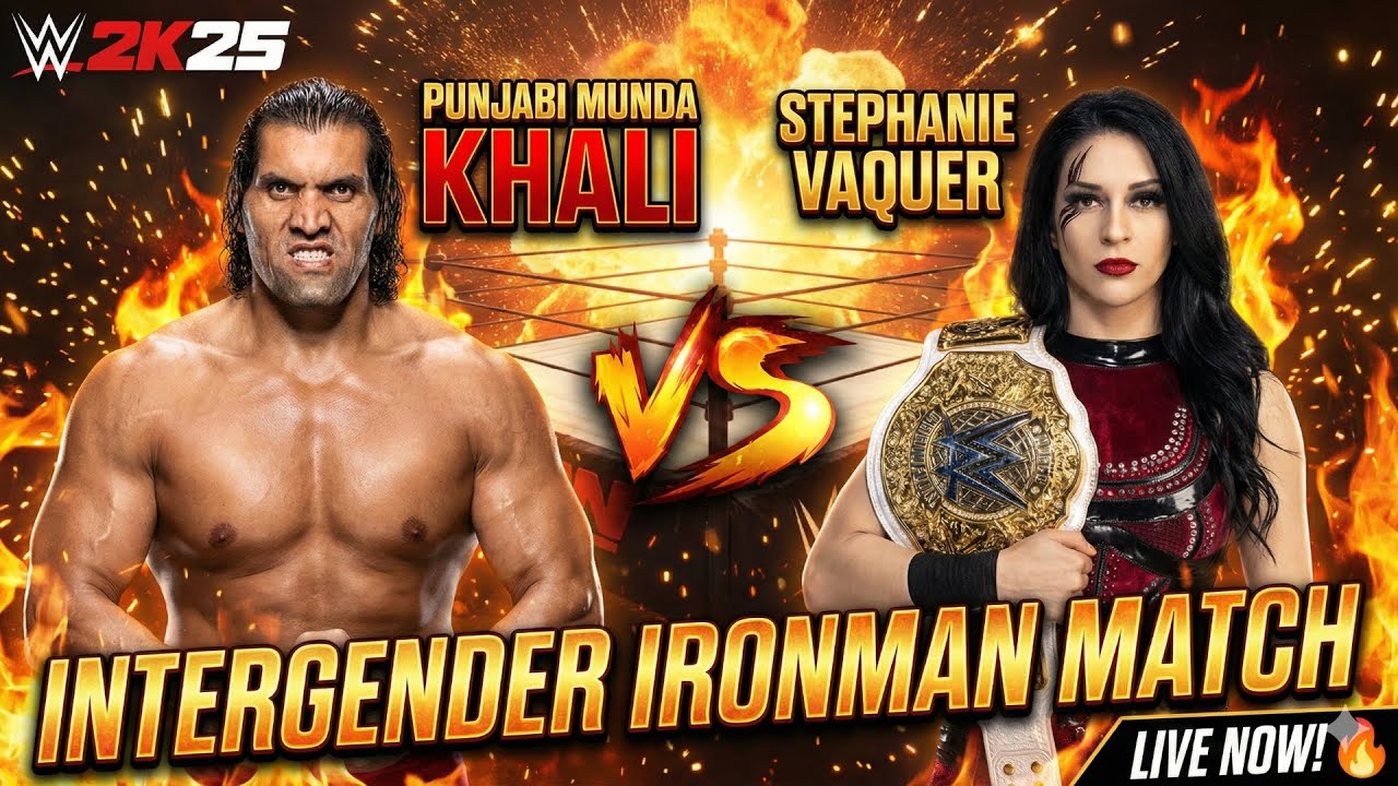 PUNJABI MUNDA Khali vs. Stephanie Vaquer!  😱 Kiski Hogi Jeet? 🔥 WWE 2K25 Intergender Match!
