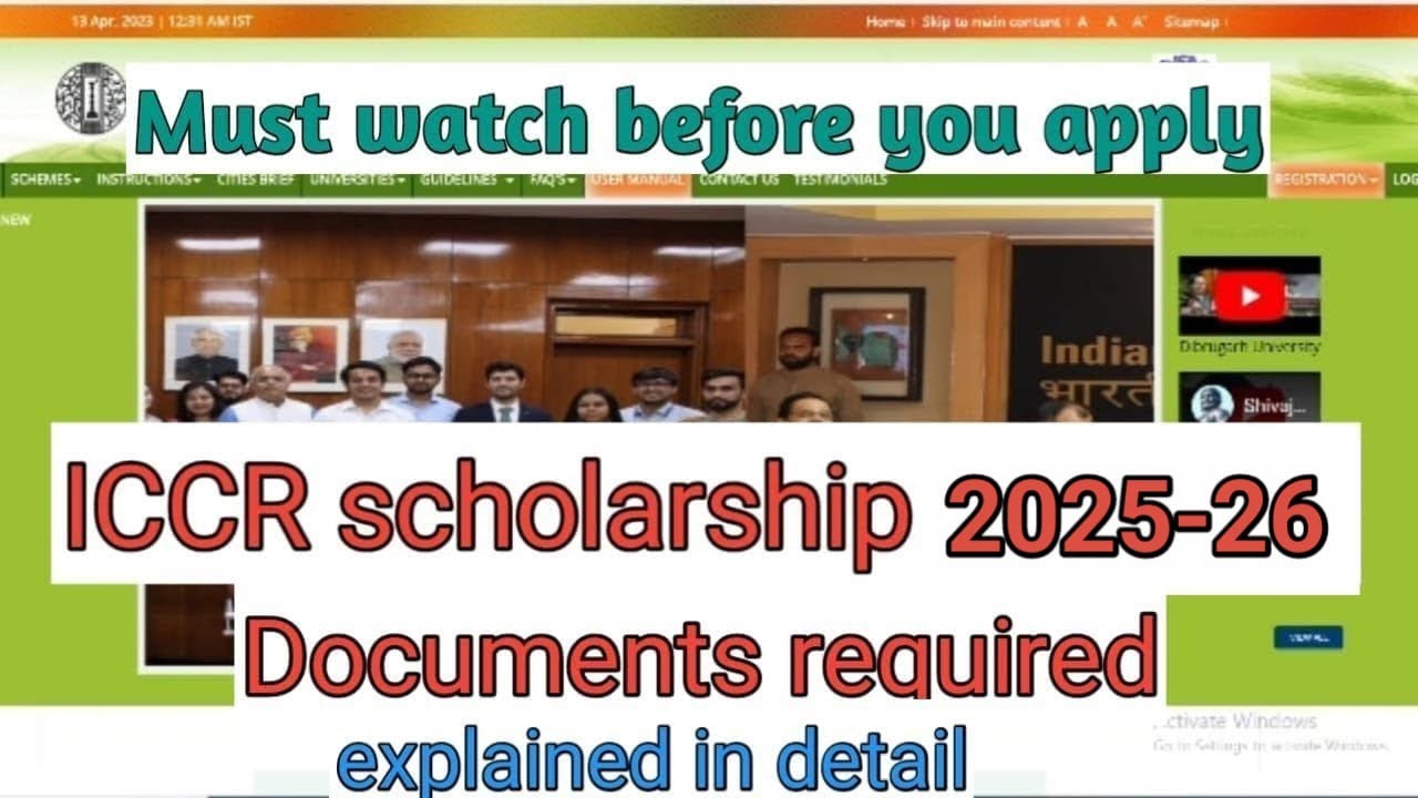 Document Required for ICCR Scholarship 2025-26 | ICCR Scholarship 2025-26 #ICCR 2025