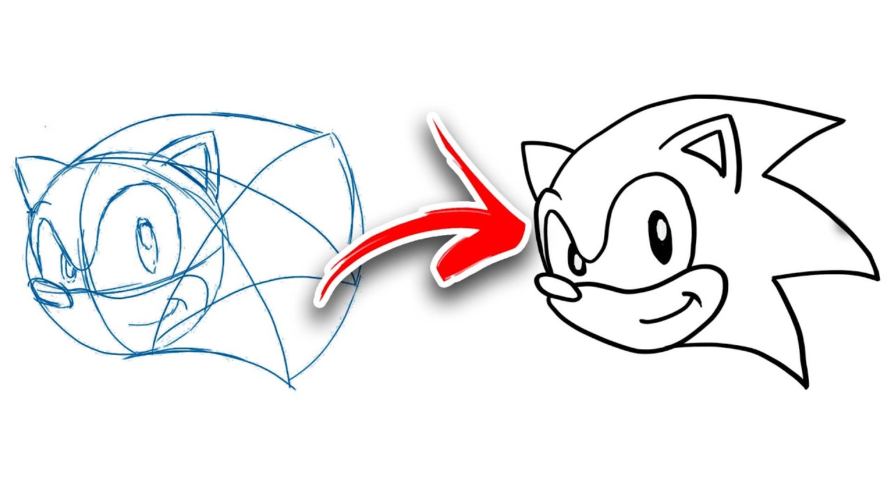 How to Draw Sonic Step by Step Full Sketch to Line Art Tutorial