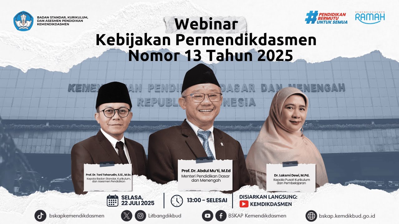 Sosialisasi Permendikdasmen Nomor 13 Tahun 2025