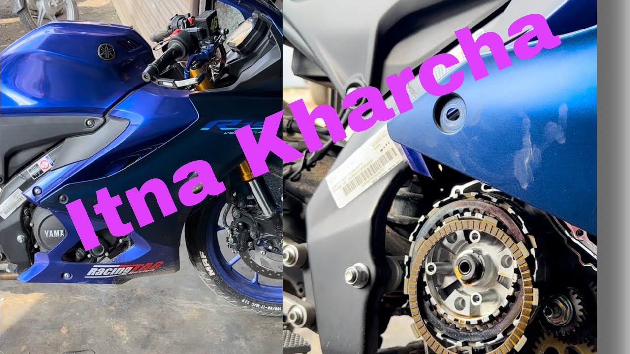 Yamaha￼  R15 v4 7000 K.M￼ pay clutch plate change ￼😔😔