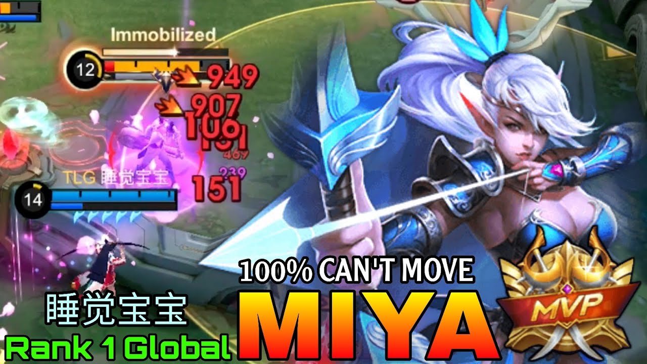 You Can't Escape Me! Miya Double MVP Gameplay - Top 1 Global Miya by 睡觉宝宝 - Mobile Legends