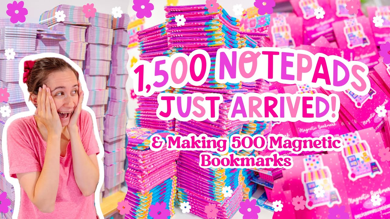 1,500 Notepads Just Arrived…and That’s Not Even the Hard Part! 😳 SMALL BUSINESS STUDIO VLOG 🩷