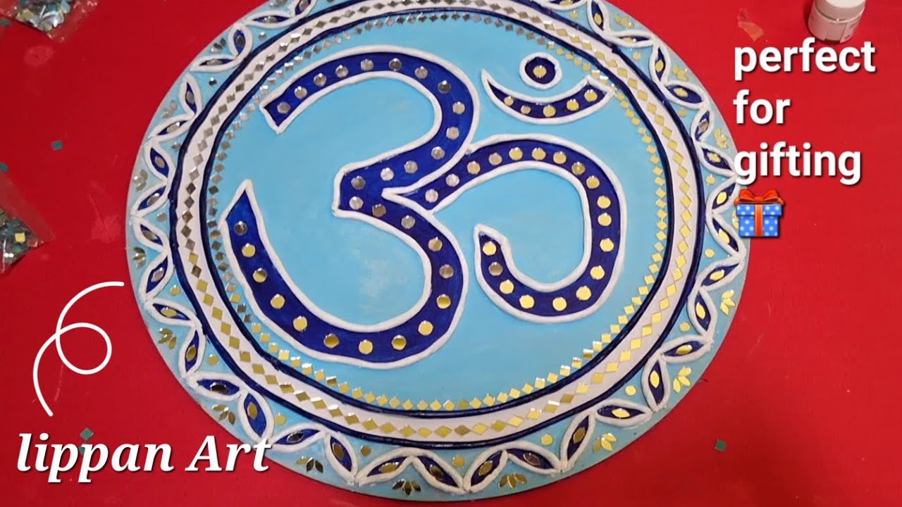 Lippan Art on Mdf sheet step by step| Om lippan art design #lippanart #mirrorart #diy #omdesign 